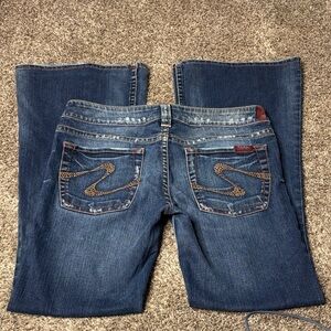 Y2k silver jeans flare Sz 31